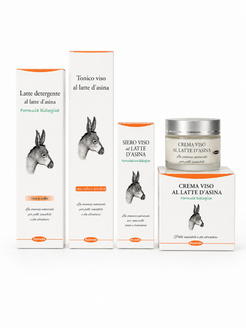 Kit Viso Latte d’Asina per Pelle Sensibile – Routine Idratante Completa 4 Prodotti