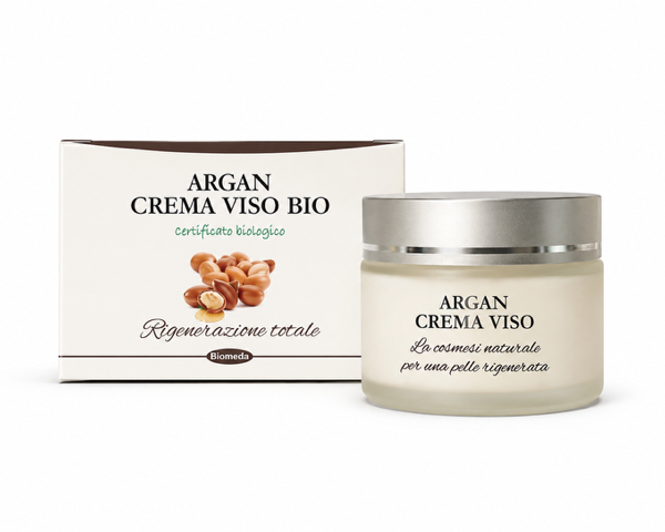 Crema Viso all’Olio di Argan – Idratante e Nutriente per Pelle Secca e Matura | 50 ml | Biomeda