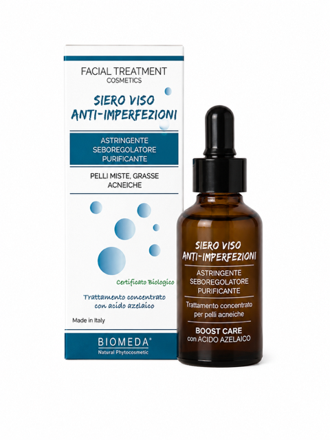 Siero Viso con Acido Azelaico – Purificante e Seboregolatore per Pelle Impura | 30 ml