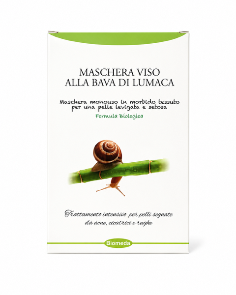 Maschera Viso in Tessuto alla Bava di Lumaca Biomeda – Idratante, Elasticizzante e Illuminante Monouso