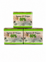 3 cubi di Sapone di Aleppo 60% Olio di Alloro Delicato per Viso, Corpo e Mani 200 g