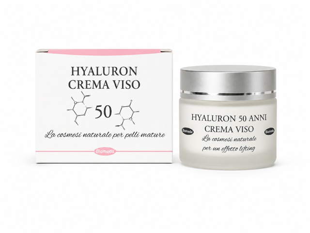Crema Viso all’Acido Ialuronico 50 ml – Idratante, Rimpolpante e Levigante | Biomeda