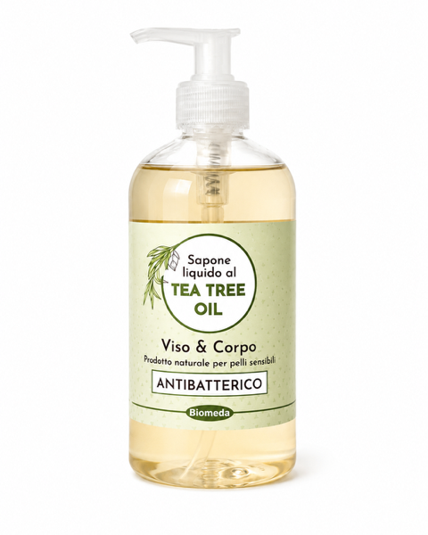 Sapone Liquido Tea Tree Biomeda – Purificante per Viso, Mani e Corpo | 500 ml