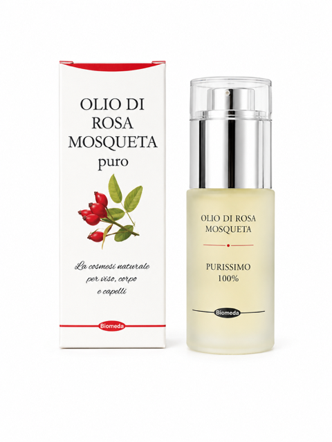 olio di rosa mosqueta puro biomeda olio naturale viso macchie e cicatrici |Biomeda