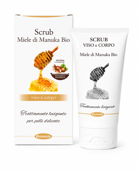 Scrub Viso e Corpo al Miele 150 ml – Esfolia, Nutre e Illumina la Pelle con Microgranuli di Mandorle e Nocciole