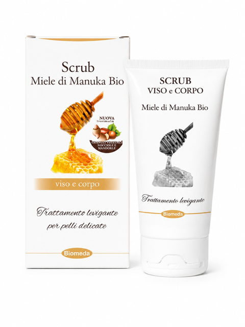 Scrub Viso e Corpo al Miele 150 ml – Esfolia, Nutre e Illumina la Pelle con Microgranuli di Mandorle e Nocciole