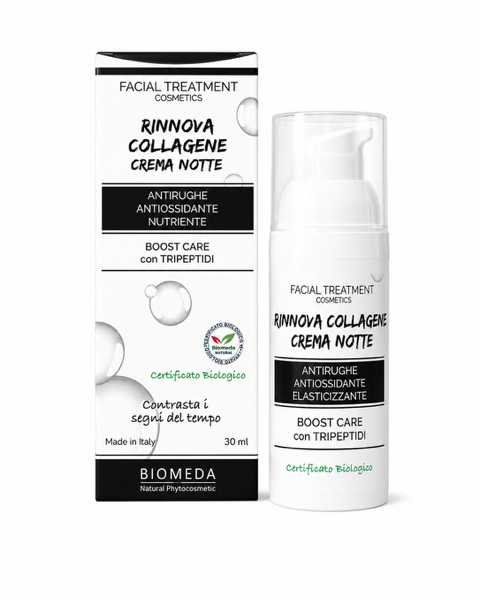 Crema Viso Notte al Collagene Bio – Nutriente Anti-Età per Pelli Mature 30 ml