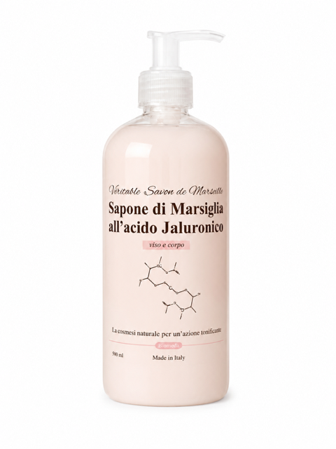 Sapone Liquido Acido Ialuronico Biomeda – Idratante per Viso, Mani e Corpo | 500 ml |Biomeda