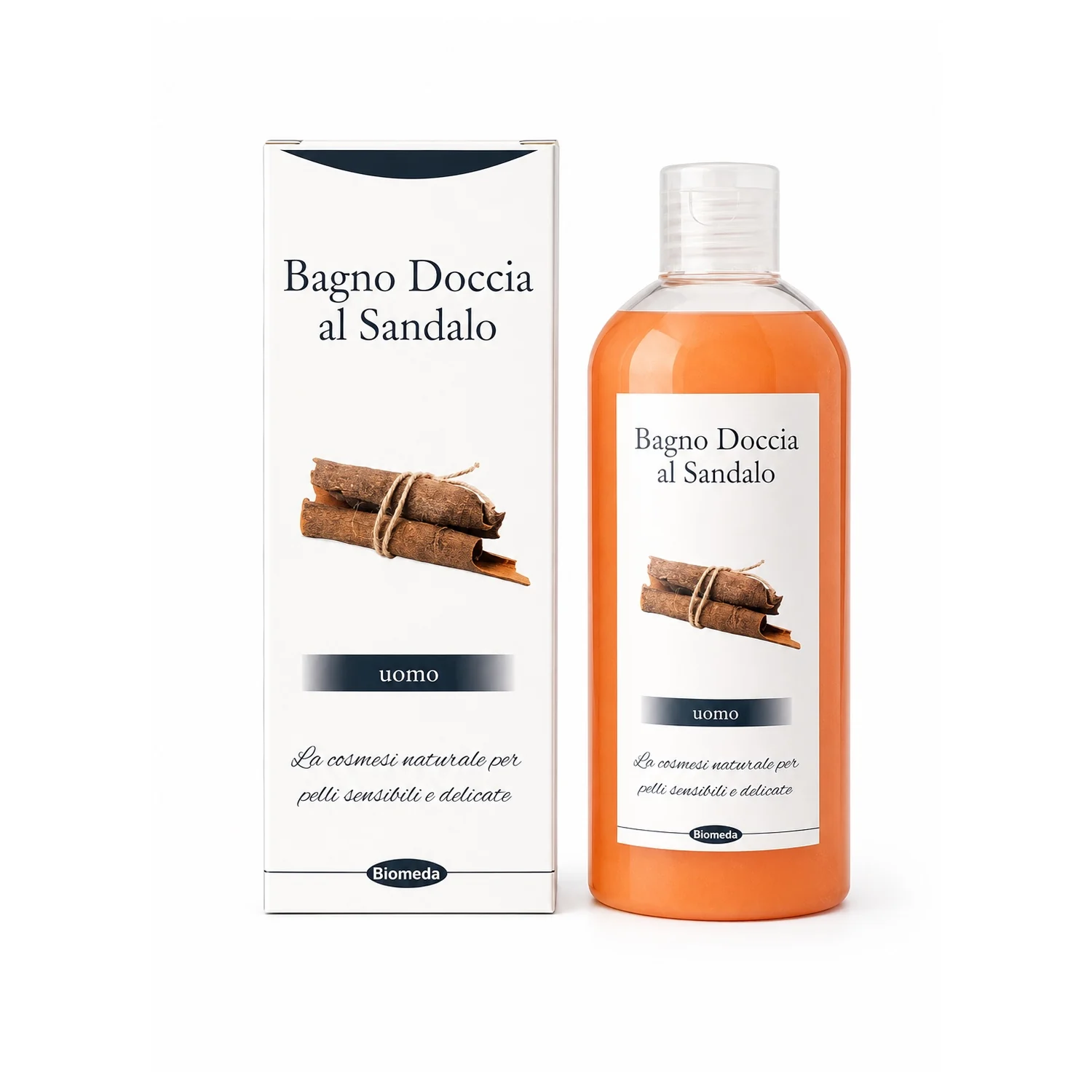 Bagnodoccia al Sandalo Biomeda – Detergente Delicato con Fragranza Legnosa | 200 ml
