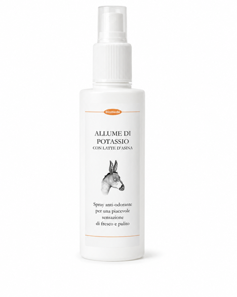Deodorante Spray all’Allume di Potassio e Latte d’Asina 125 ml – Protezione Delicata e Freschezza Quotidiana