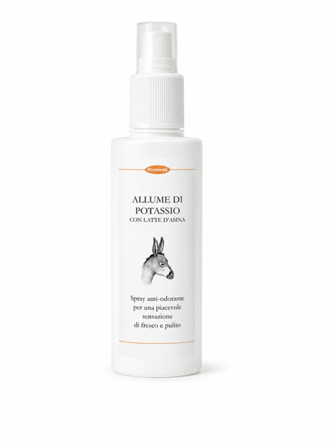 Deodorante Spray all’Allume di Potassio e Latte d’Asina 125 ml – Protezione Delicata e Freschezza Quotidiana