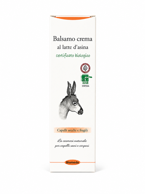 Balsamo al Latte d’Asina 250 ml – Nutriente e Districante per Capelli Secchi e Delicati | Biomeda