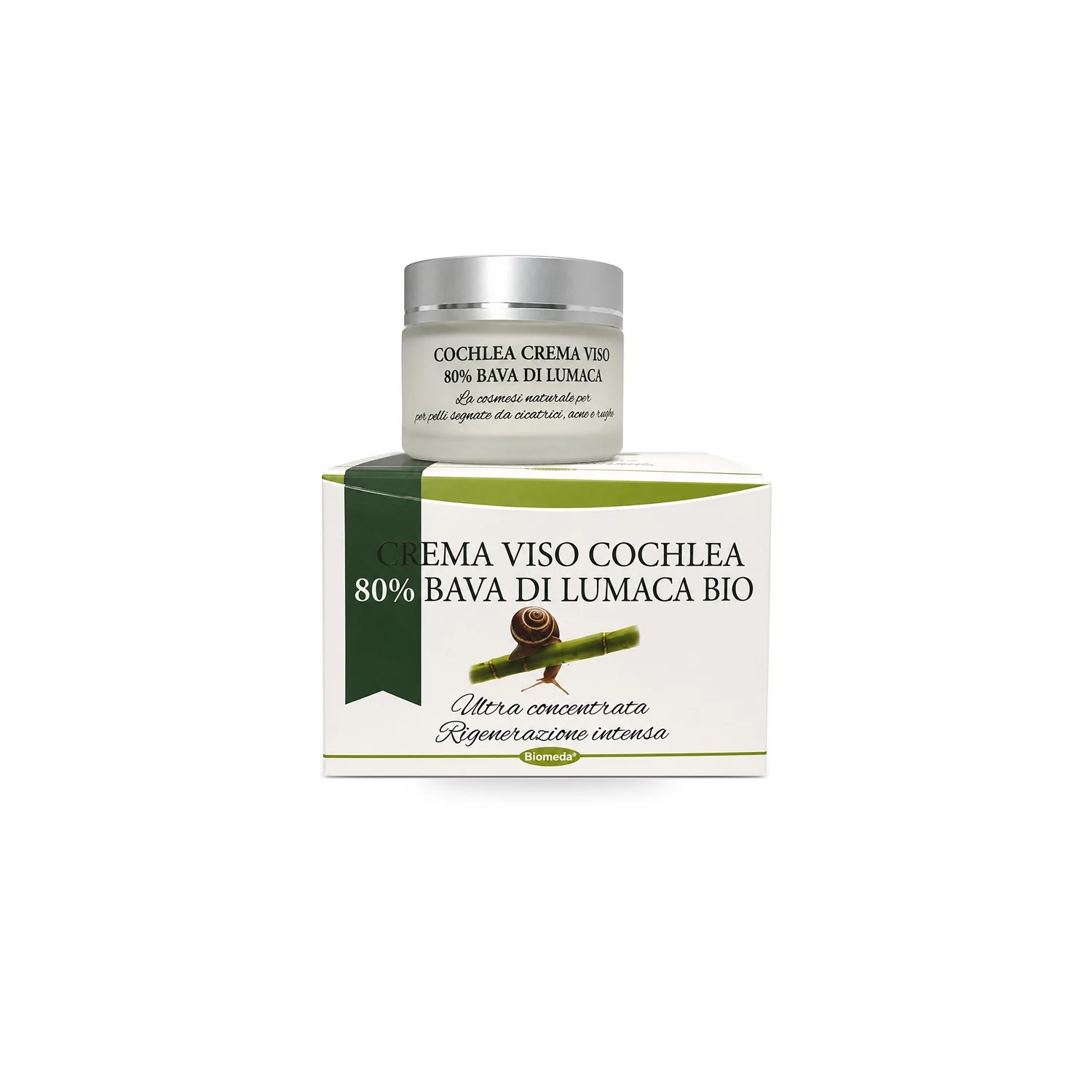 Crema viso con 80% di Bava di Lumaca -per rughe e macchie cutanee biomeda