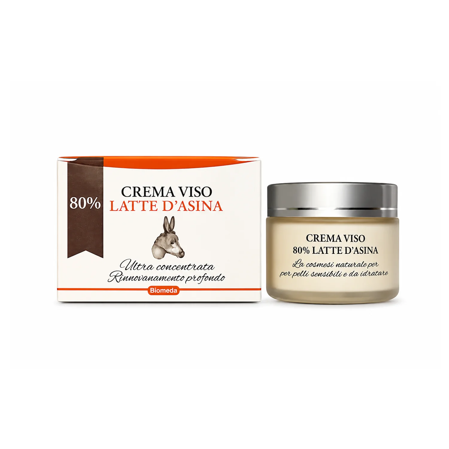 crema viso con 80% di latte d'asina biomeda