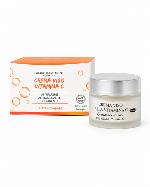 Crema Viso alla Vitamina C 50 ml – Illuminante, Antiossidante e Idratante per Pelle Spenta