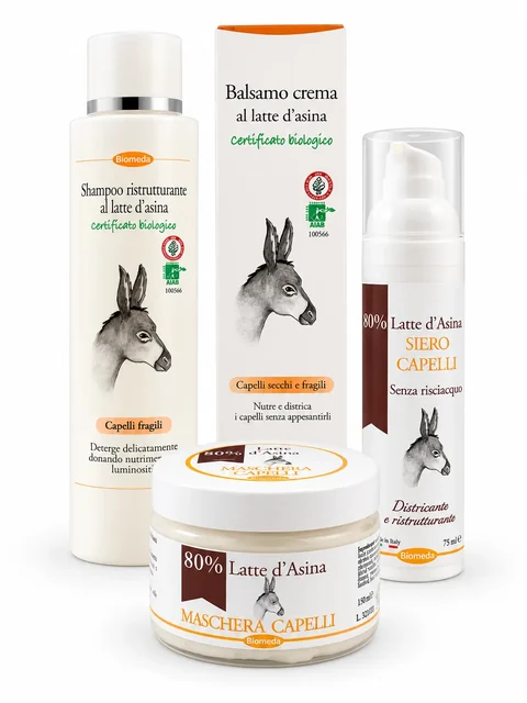 kit capelli latte asina Kit Capelli al Latte d’Asina – Routine Completa | 4 Prodotti