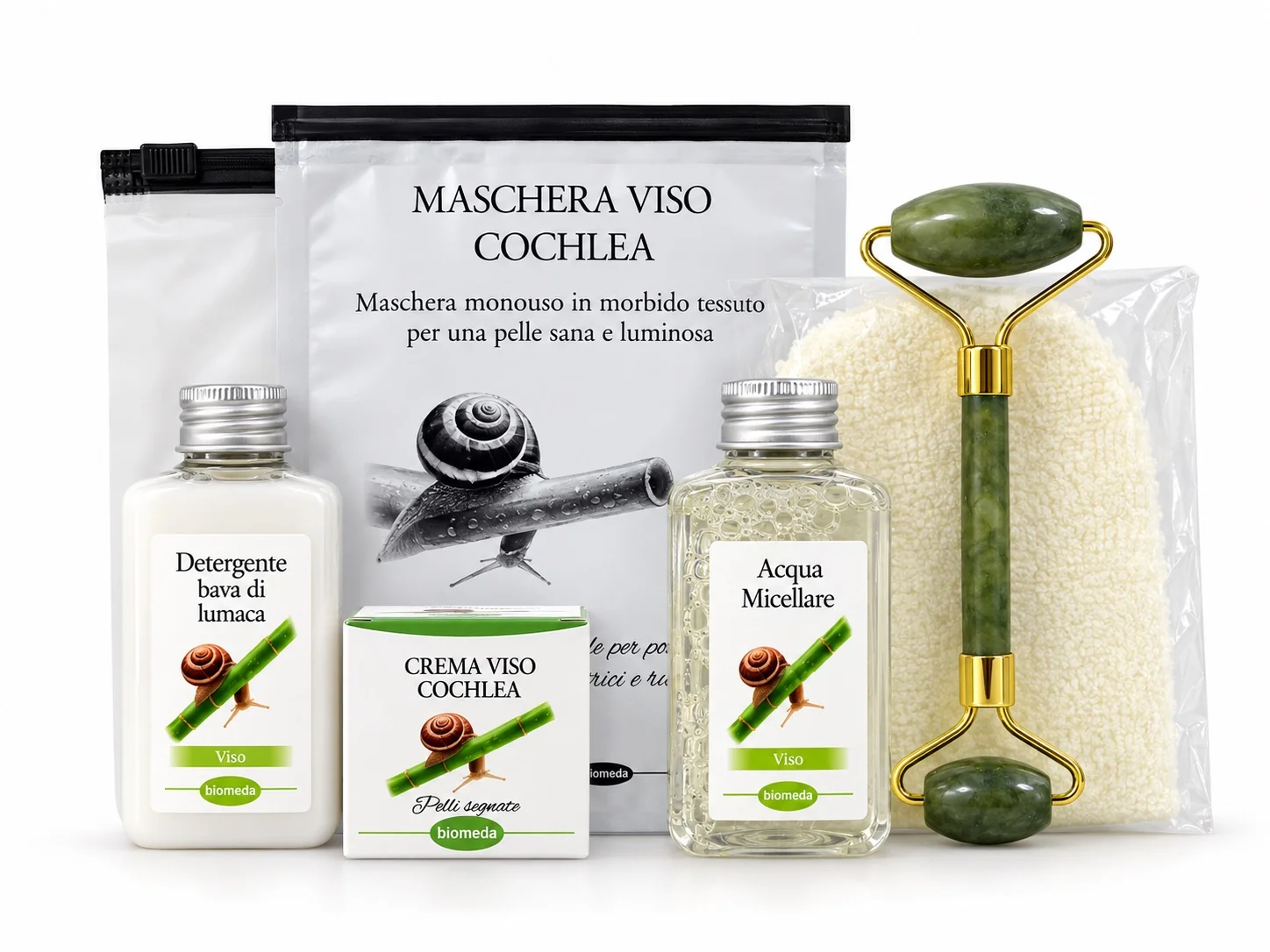Kit Viso Bava di Lumaca – Routine Completa per Rughe, Macchie e Segni della Pelle