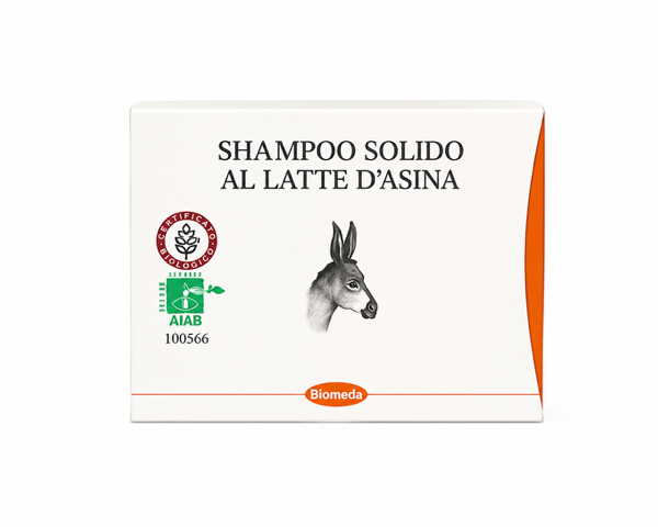 Shampoo Solido Latte d’Asina Biomeda – Ristrutturante per Capelli Secchi, Fragili e Trattati