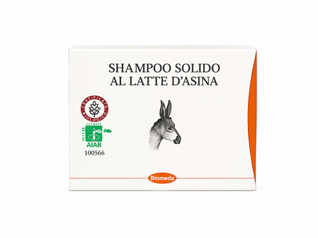 Shampoo Solido Latte d’Asina Biomeda – Ristrutturante per Capelli Secchi, Fragili e Trattati