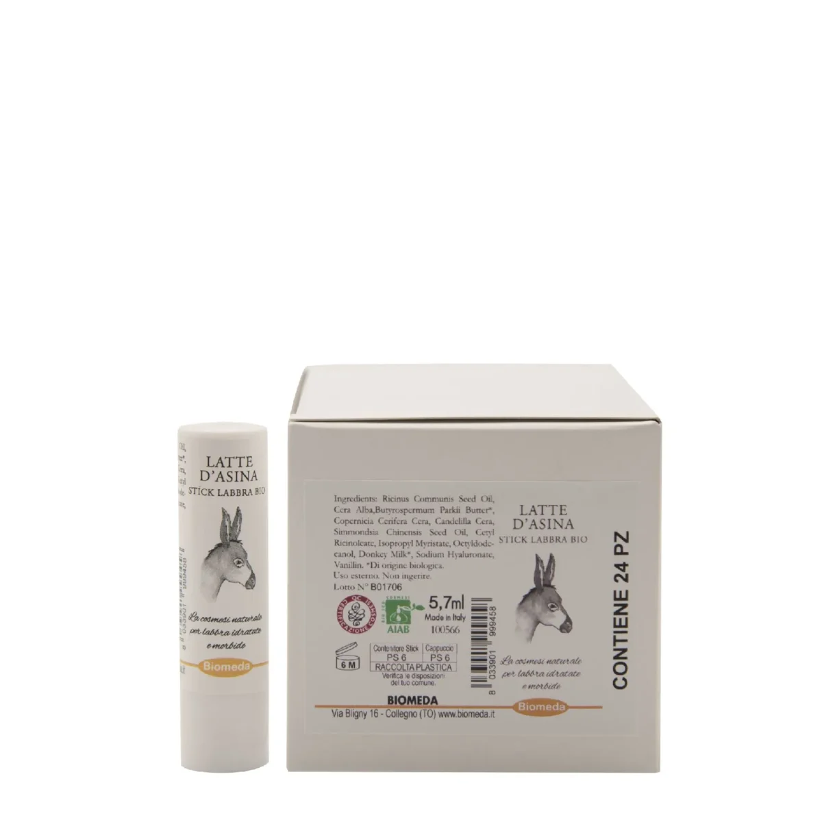 Stick labbra al latte d'asina biologico - immagine 1