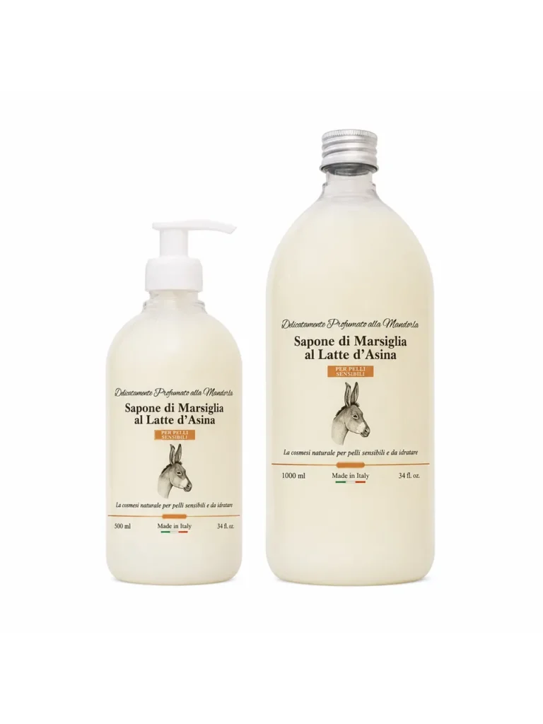 Sapone Liquido al Latte d’Asina Delicato per Viso, Corpo, mani e intimo